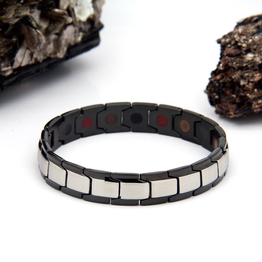 Black Steel Brushed Negative Ion Bracelet By Pürlife