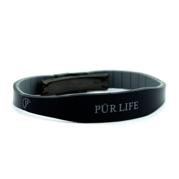 Purlife - Negative ion Wrist Band Sports Bracelets - Sport Black Gray