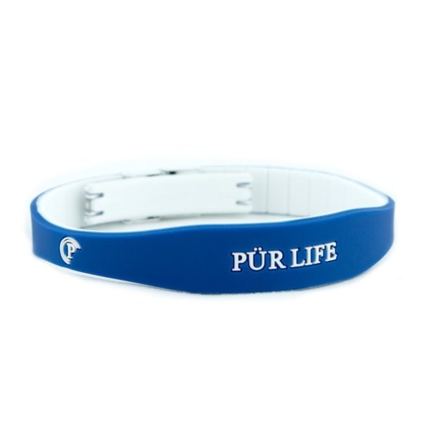 Purlife - Negative ion Wrist Band Sports Bracelets - Sport Blue White