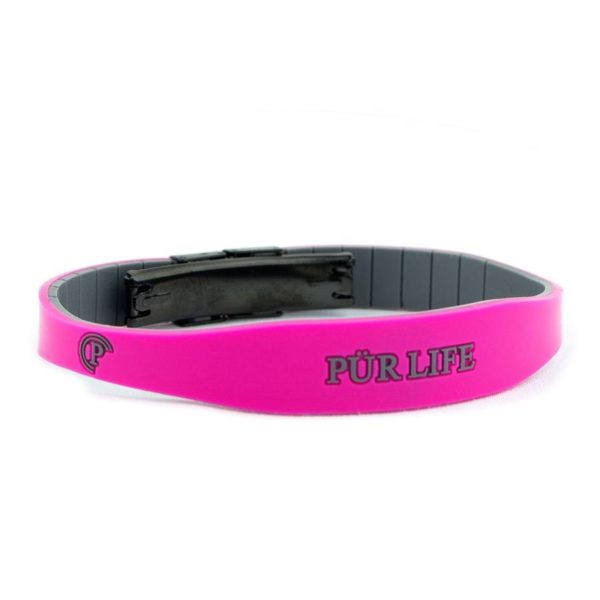 Purlife - Negative ion Wrist Band Sports Bracelets - Sport Pink Gray