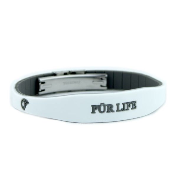 Purlife - Negative ion Wrist Band Sports Bracelets - Sport White Gray