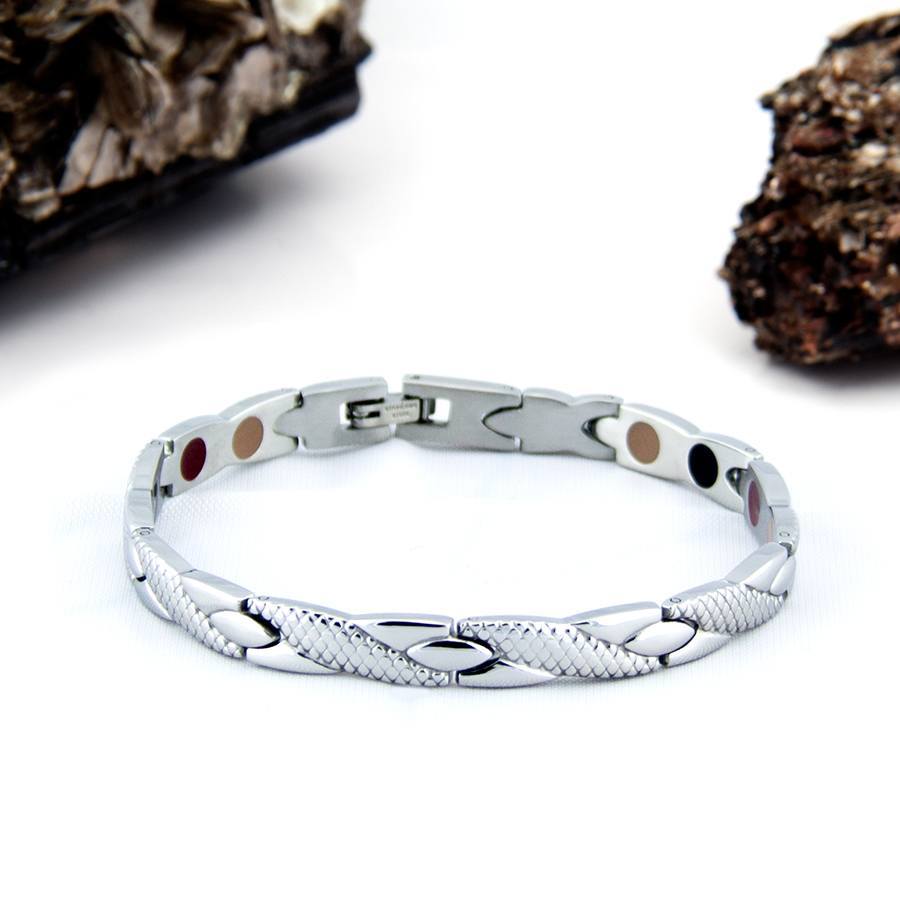 Stainless Steel Twist Negative Ion Bracelet By Pürlife Purlife Negative Ion Non Magnetic Wrist Bracelet Band Elegant Series Bracelets 724131451233