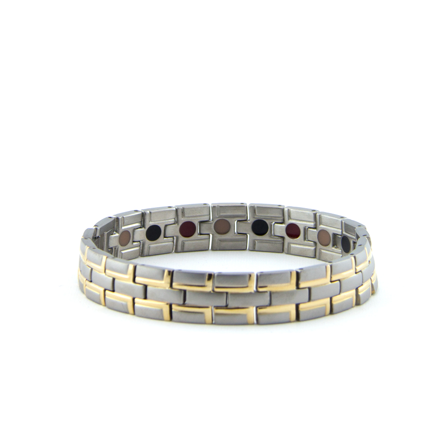 Purlife Titanium Negative ion Bracelet Silver and Gold